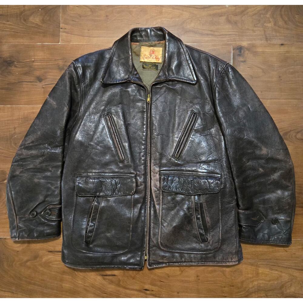Vintage 1950s Sport-Chief Horsehide Leather Jacket